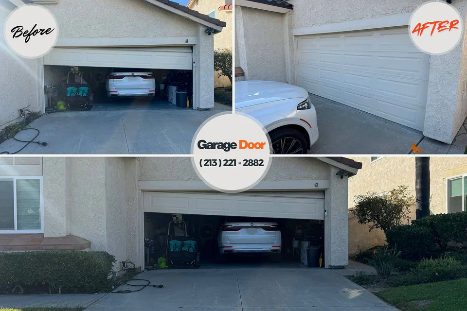 Before and after: garage door installation White House, TN